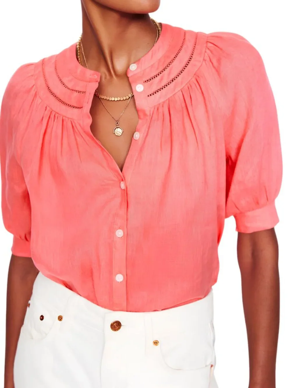 NWT Boden Bea Linen Top Azealia Pink US Size 16-18